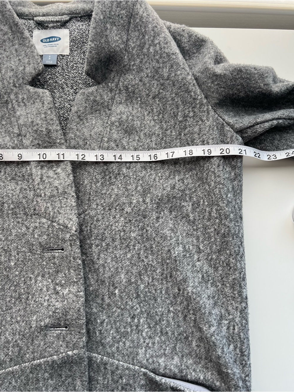 Old Navy Light Gray Wool-Blend Pea Coat - Picture 9 of 10